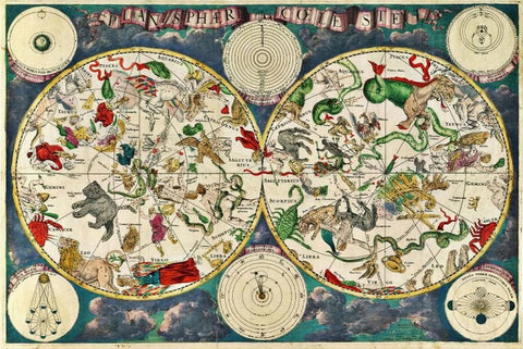 The Celestial Planisphere (Planisphaerium Coeleste 1680 by Frederik de Wit) 24x36 Poster - Art & Canvas Inc.