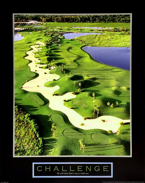 Golf "Challenge" (Long Bunker) Motivational Poster - Front Line