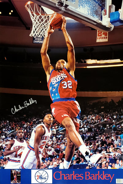 Charles Barkley "Philly Slam" Vintage Philadelphia 76ers Poster - Marketcom 1990