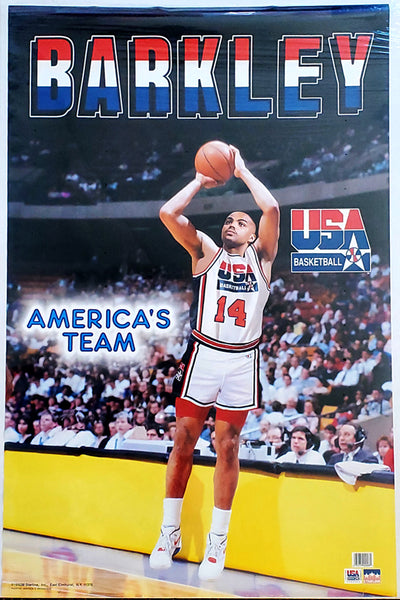 Charles Barkley "America's Team" (1992) USA Olympic Team Action Poster - Starline Inc.
