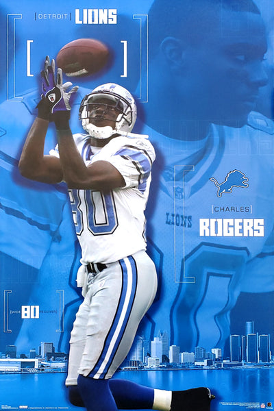 Charles Rogers "Motor City" Detroit Lions NFL Action Poster - Costacos 2004