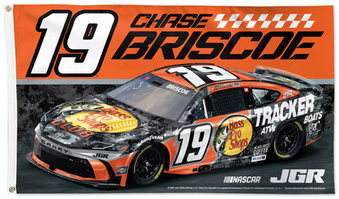 Chase Briscoe NASCAR #19 Bass Pro Tracker Huge 3' x 5' DELUXE Banner FLAG - Wincraft 2025