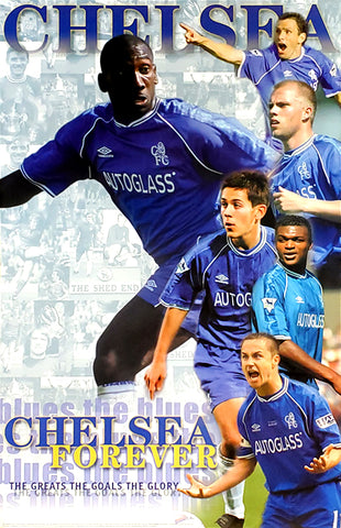 Chelsea FC "Chelsea Forever" EPL Football Soccer Legends Poster - U.K. 2000