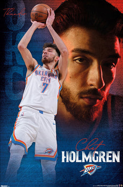 Chet Holmgren "Superstar" Oklahoma City Thunder NBA Basketball Official Poster - Costacos Sports
