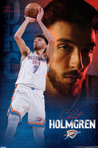 Chet Holmgren "Superstar" Oklahoma City Thunder NBA Basketball Official Poster - Costacos Sports