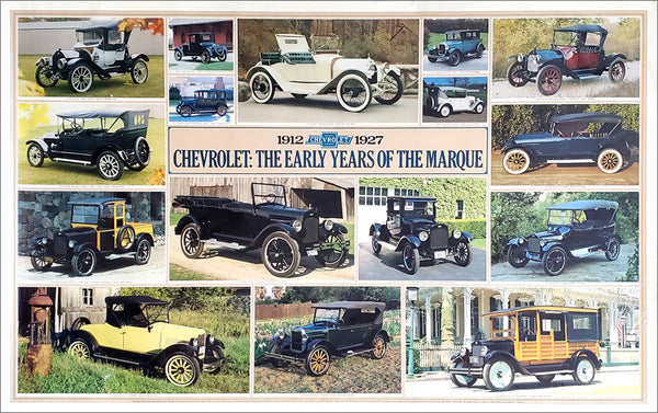 Chevrolet Cars, The Early Years 1912-1927 Vintage Original 25x38 Wall Poster - Automobile Quarterly 1982