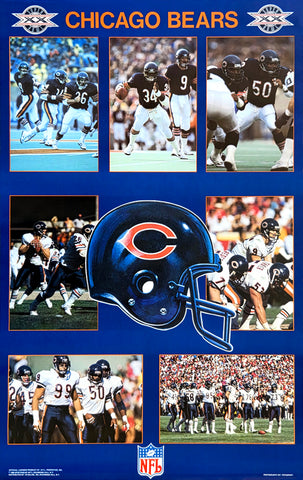 Chicago Bears NFL Action Super Bowl XX (1986) Vintage Original Poster - Starline Inc.