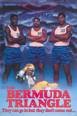 Chicago Bears "Bermuda Triangle" (Mike Singletary, Wilber Marshall, Otis Wilson) Original 1987 NFL Theme Poster - Costacos Final Stock Collection