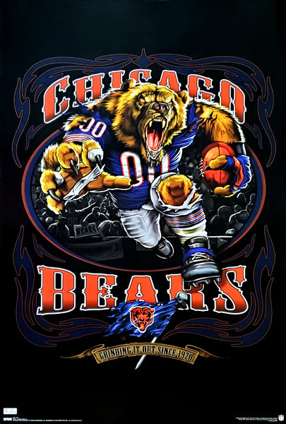 Chicago Bears "Grinding it Out Since 1920" NFL Football Theme Art Poster - Costacos Sports
