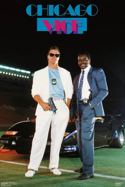 Jim McMahon and Walter Payton "Chicago Vice" Chicago Bears Vintage Original 1987 NFL Theme Poster - Costacos Final Stock Collection