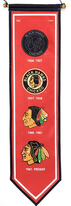 Chicago Blackhawks Logo Heritage Premium Felt Wall Banner - The Sports Vault Canada