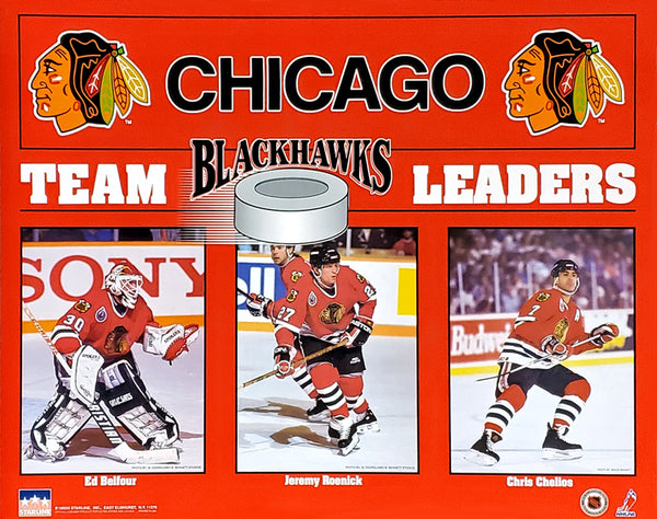 Chicago Blackhawks "Team Leaders 1993" 16x20 Vintage NHL Poster - Starline 16x20