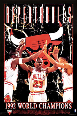 Chicago Bulls 1992 NBA Champions "Repeatabulls" Vintage Original Commemorative Poster - Costacos Final Stock Collection