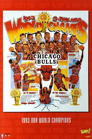 Chicago Bulls 1993 NBA Champions Comic Zone by Salem Sportswear