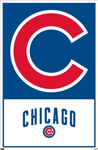 Chicago Cubs Official MLB Baseball Team Logo Poster - Costacos Sports