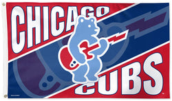Chicago Cubs "Blues Guitar Bear" MLB Baseball Official 3'x5' Deluxe-Edition Team Flag - Wincraft Inc.
