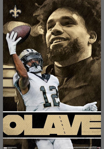 Chris Olave "Superstar" New Orleans Saints NFL Action Wall Poster - Costacos Sports