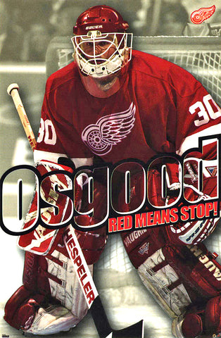 Chris Osgood "Red Means Stop" Detroit Red Wings Poster - Costacos 1998
