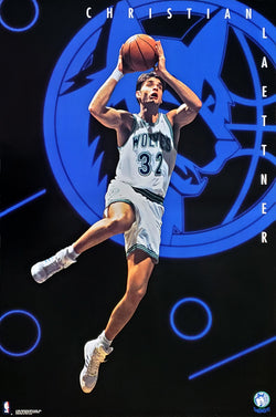 Christian Laettner "Superstar" Minnesota Timberwolves 1993 NBA Basketball Action Poster - Costacos Final Stock Collection