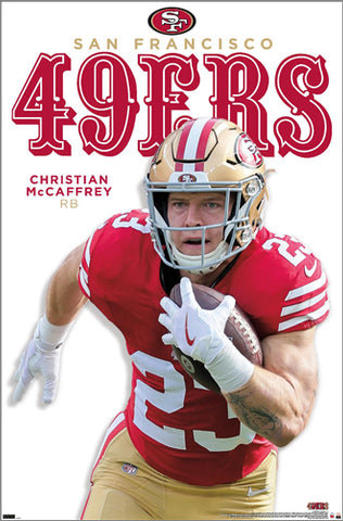 Christian McCaffrey "Superstar" San Francisco 49ers NFL Action Wall Poster - Costacos 2024