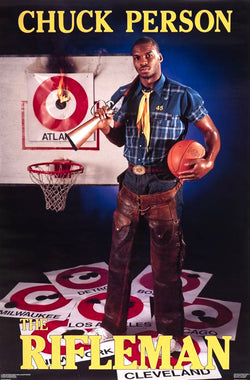 Chuck Person "The Rifleman" Indiana Pacers Vintage Original 1988 NBA Theme Poster - Costacos Final Stock Collection