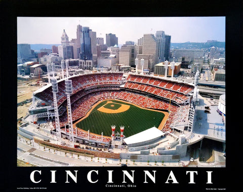 Cincinnati Reds Great American Ballpark "From Above" Premium Poster Print - Aerial Views