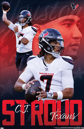 CJ Stroud "Superstar" Houston Texans QB Official NFL Football Action POSTER - Costacos 2024