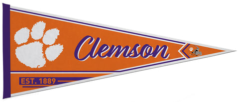 Clemson Tigers Football Classic-Style Official NCAA Team Felt Pennant - Rico Inc.