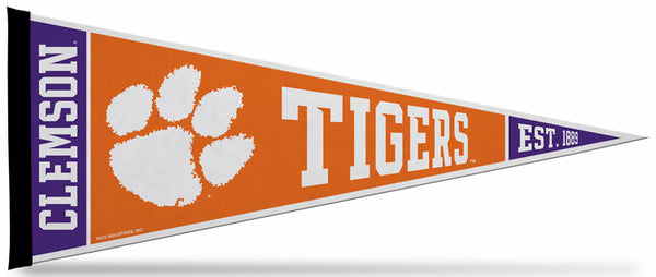 Clemson University TIGERS Rally-Style Official NCAA Team Felt Pennant - Rico Inc.