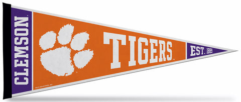 Clemson University TIGERS Rally-Style Official NCAA Team Felt Pennant - Rico Inc.