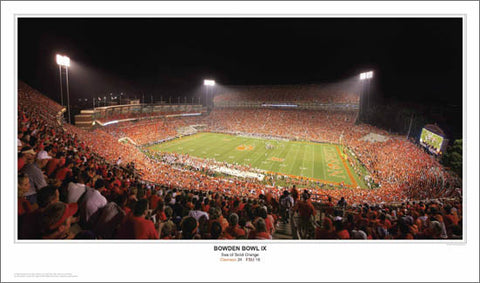 Clemson Tigers Football "Bowden Bowl IX" Memorial Stadium Game Night Poster Print - SPI 2007