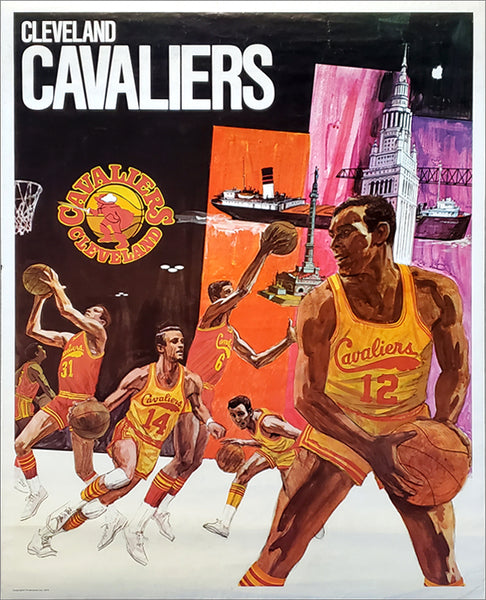 Cleveland Cavaliers 1970 Vintage Original NBA Basketball Theme Art Poster - ProMotions Inc.