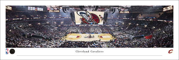 Cleveland Cavaliers NBA Game Night at Rocket Arena Panoramic Poster Print - Blakeway Worldwide