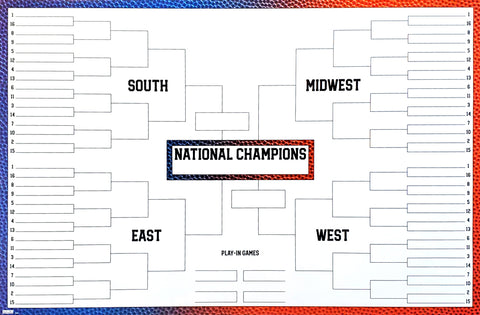 NCAA March Madness Basketball Championship Tournament Fill-In Bracket 68-Team Field Poster - Costacos Sports