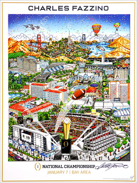 College Football National Championship Game 2019 (SF Bay Area) Official Pop Art Event Poster by Fazzino