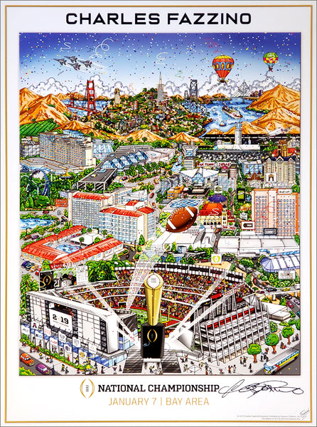 College Football National Championship Game 2019 (SF Bay Area) Official Pop Art Event Poster by Fazzino