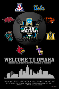 *SHIPS 6/20* NCAA Baseball 2025 Men's College World Series Official 24x36 Event Poster - ProGraphs Inc.