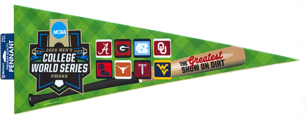 NCAA College World Series 2026 8-Team-Logos Premium Felt Commemorative Pennant - Wincraft