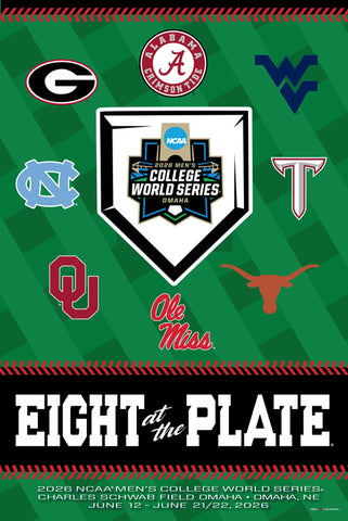 *SHIPS 6/15* NCAA Baseball 2026 Men's College World Series Official 24x36 Event Poster - ProGraphs Inc.