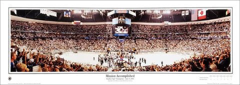 Colorado Avalanche "Mission Accomplished" 2001 Stanley Cup Champs Panoramic Poster Print - Everlasting Images