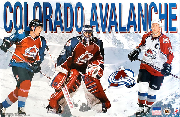 Colorado Avalanche "Rocky Mountains" Poster (Patrick Roy, Peter Forsberg, Joe Sakic) - Starline 1996