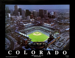 Colorado Rockies Coors Field First Opening Day (April 26, 1995) Poster - Aerial Views by Mike Smith