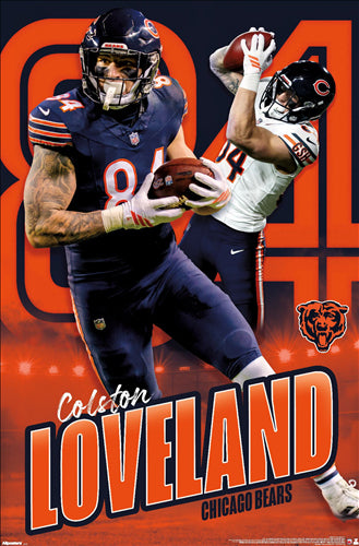 Colston Loveland "Action" Chicago Bears Official NFL Football Action Poster - Costacos 2026