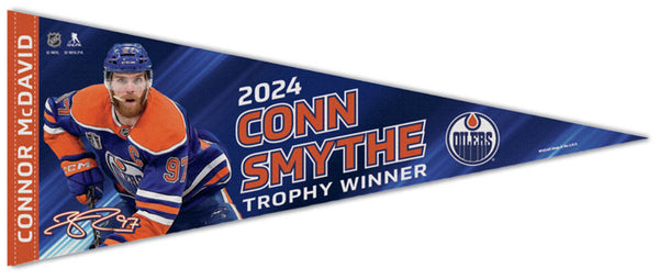 Connor McDavid 2024 NHL Conn Smythe MVP Edmonton Oilers Premium Felt Collector's Pennant - Wincraft