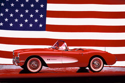1957 Corvette "American Classic" Patriotic Sportscar 24x36 Wall Poster - Eurographics Inc.