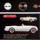 Chevrolet Corvette Evolution (29 Classic Sportscars) Official Automobile History 24x36 Wall Poster - Eurographics