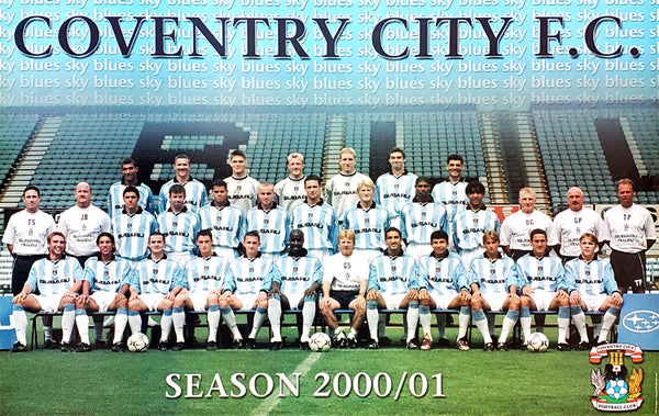 Coventry City line up for a team photograph at Highfield Road in... News Photo