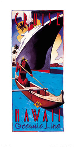 Cruise to Hawaii Oceanic Line Vintage-Style Poster by Michael
