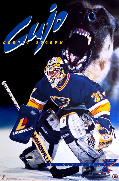 Curtis Joseph "Cujo" St. Louis Blues 1994 NHL Theme Action Poster - Costacos Final Stock Collection