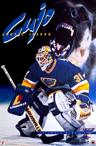 Curtis Joseph "Cujo" St. Louis Blues 1994 NHL Theme Action Poster - Costacos Final Stock Collection